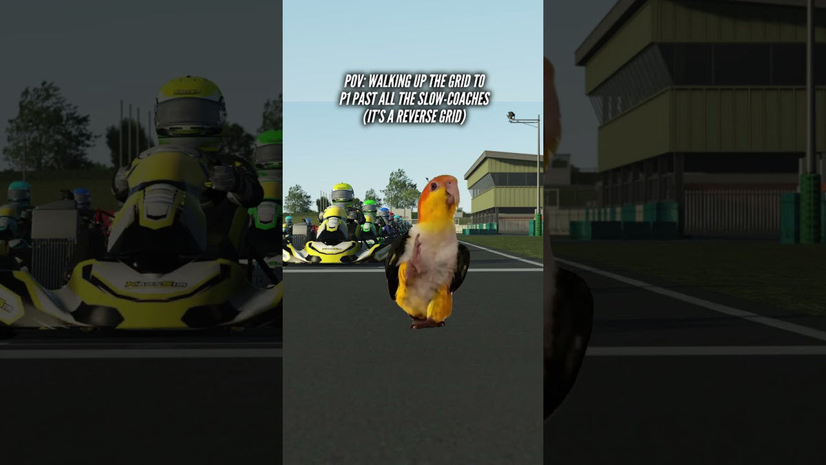 Kart racing grid scene recreated in KartSim Pro Software realistic kart simulator showing drivers preparing for close racing situations