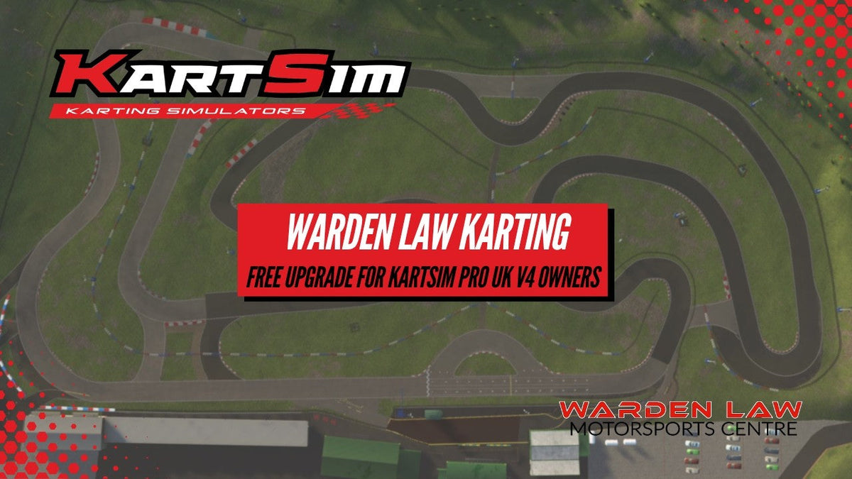 Warden Law karting circuit showcased in KartSim Pro UK Software for realistic professional driver training and race preparation.