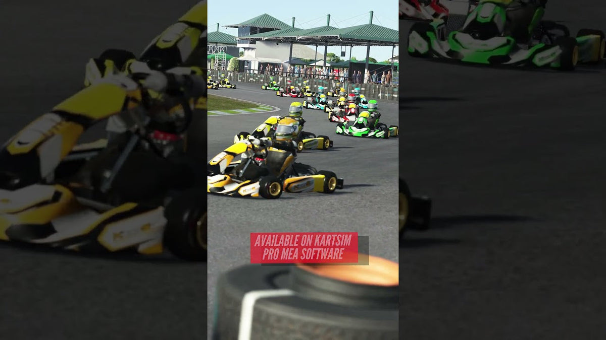 Aerial view of the laser-scanned RUD Sepang circuit in KartSim Pro Middle East & Asia, showcasing a realistic training environment for professional karting preparation.