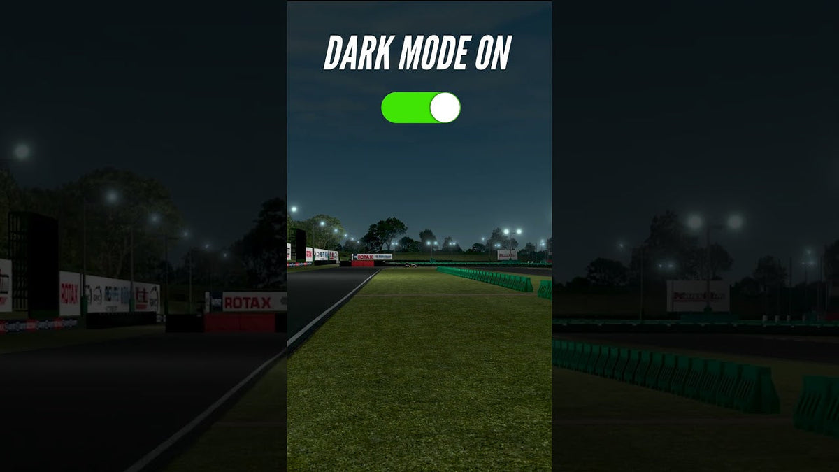 KartSim Pro simulator training session recreating night racing conditions on a laser-scanned circuit for professional kart driver preparation