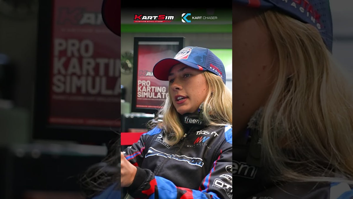 Macy Williams discussing KartSim Pro Software and professional karting simulator training for improved driver preparation and performance.