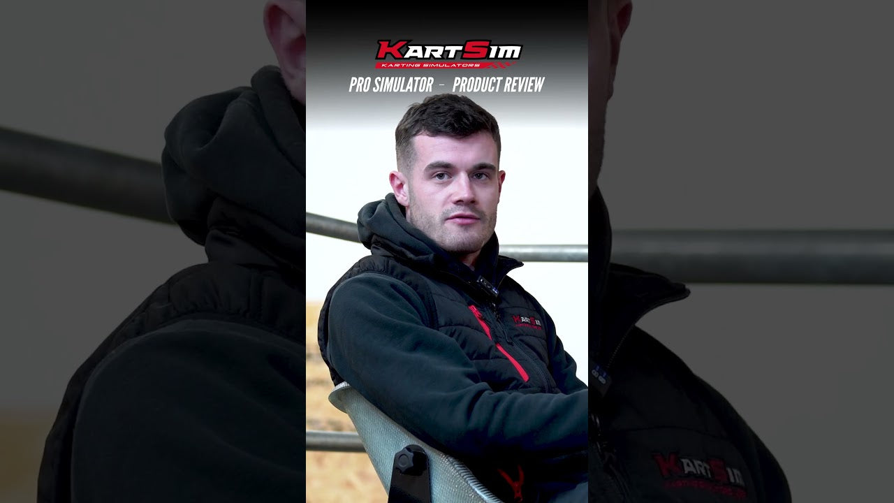 European karting champion Joe Turney testing the KartSim Pro Simulator with KartSim Pro Software realistic kart simulator training environment