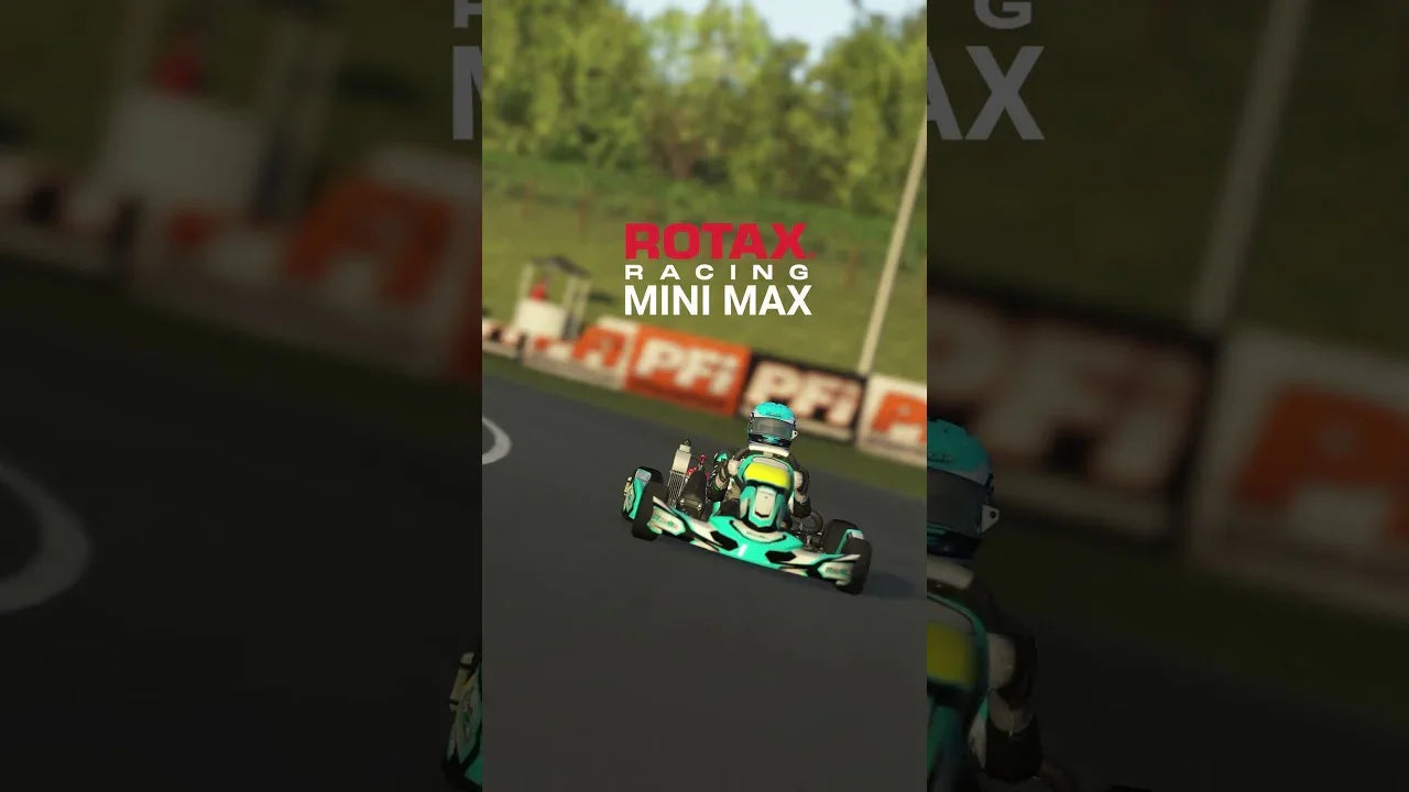Rotax Mini Max kart racing simulator with realistic track and driver training environment