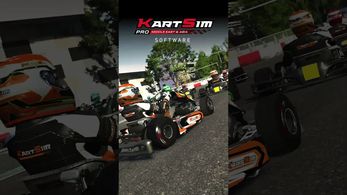 KartSim Pro Middle East & Asia race simulation demonstrating high-temperature asphalt grip for professional karting preparation and driver training.