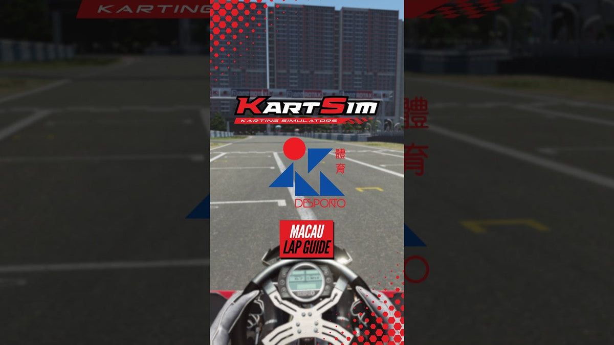 Driver training on Macau Coloane in KartSim Pro MEA Software using realistic kart simulation for professional race preparation.