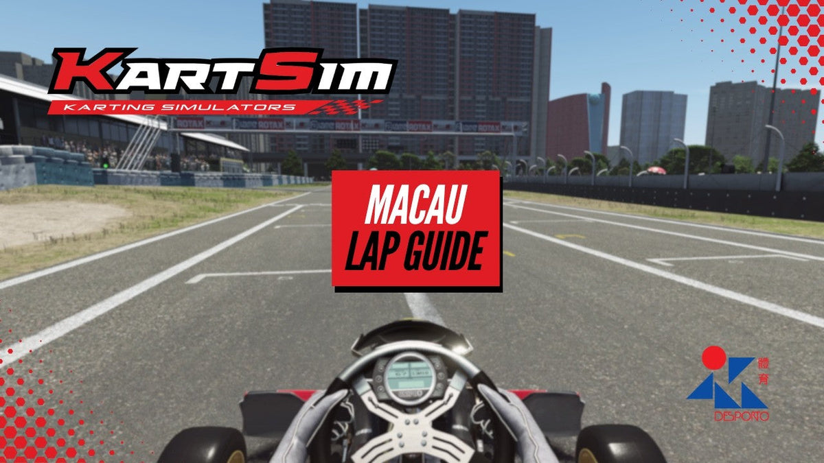 Driver training on Macau Coloane in KartSim Pro MEA Software using realistic kart simulation for professional race preparation.