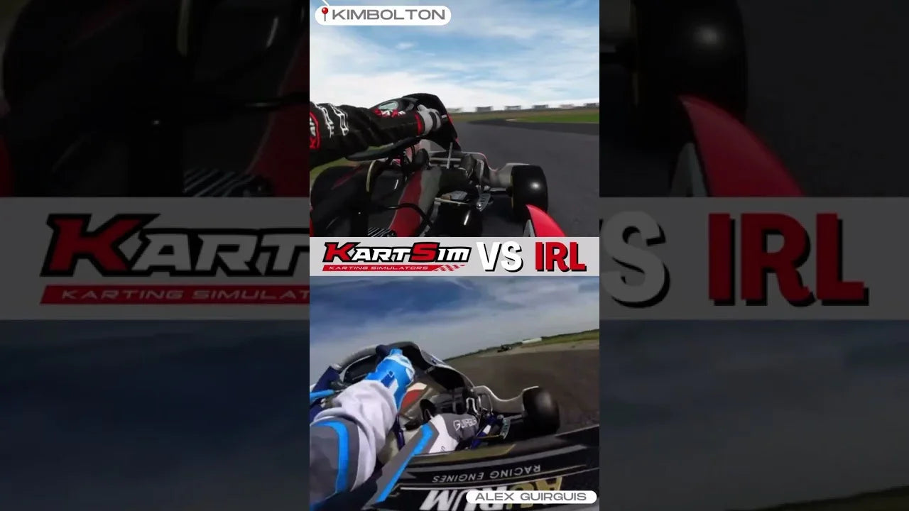 Direct comparison of KartSim professional kart racing simulator and real kart driver on Kimbolton track.