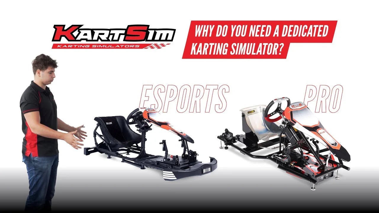 KartSim dedicated karting simulator demonstrating realistic driver position and professional kart training setup