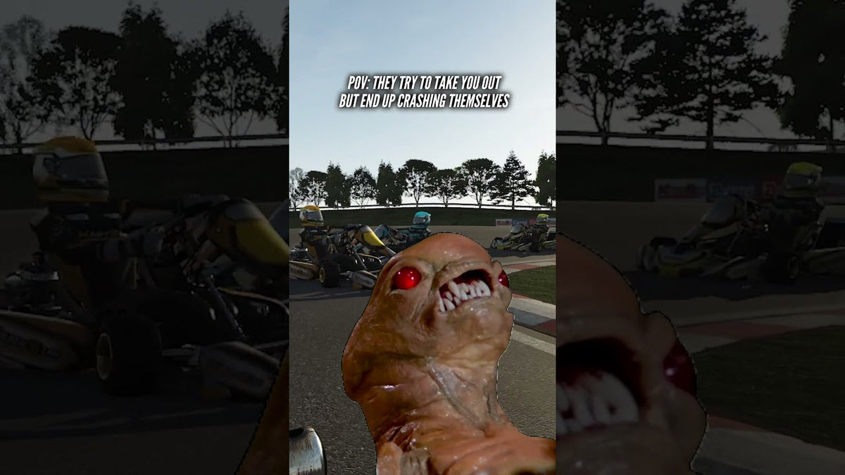 KartSim racing scenario showing first-lap pressure and incident avoidance training in a realistic kart simulator for professional driver coaching and racecraft development.