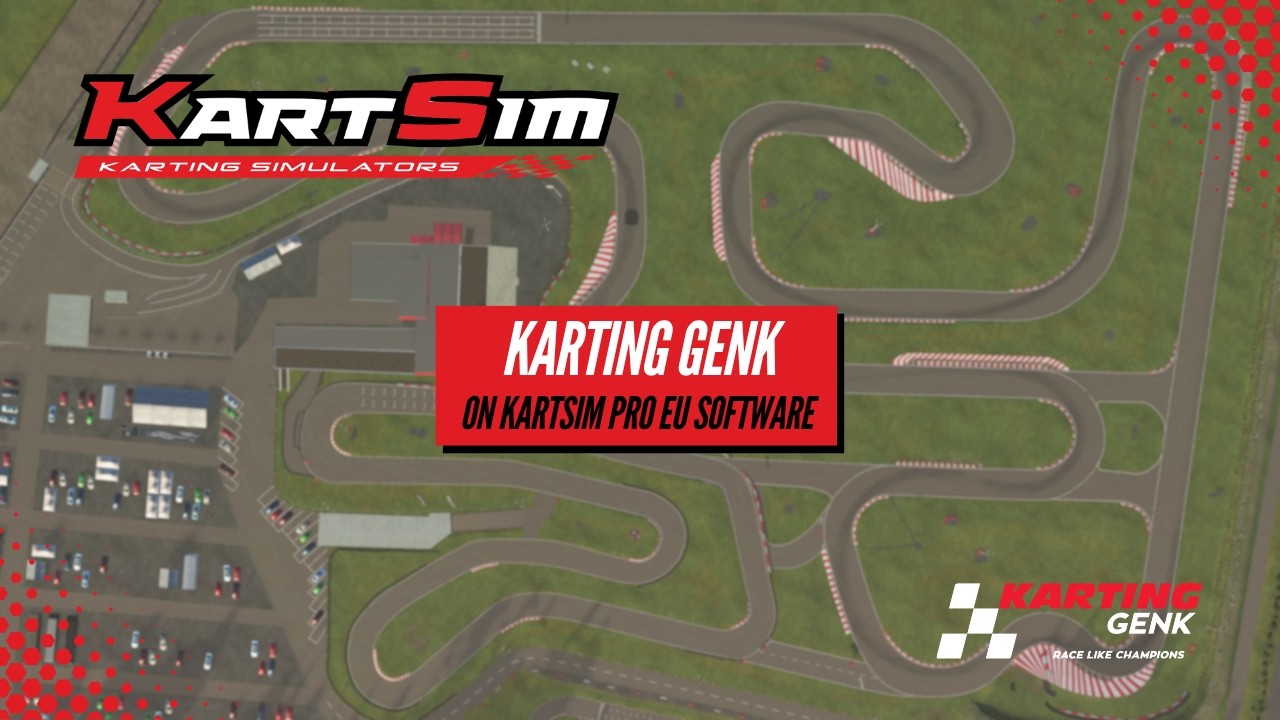 Karting Genk track in KartSim Pro EU software, offering realistic kart racing simulator training for drivers.