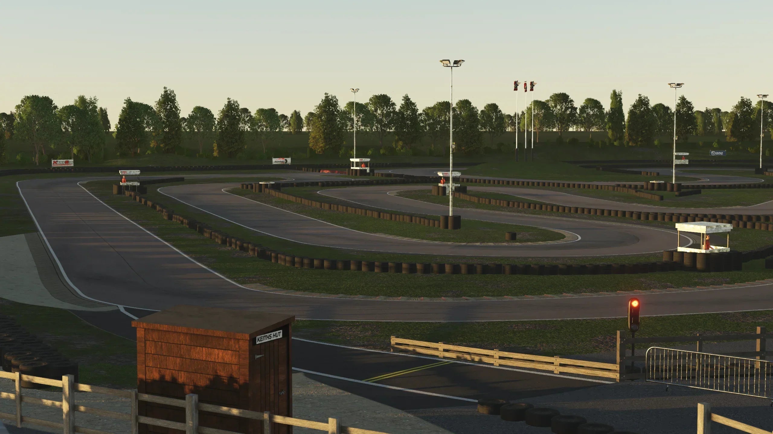 KartSim Pro UK virtual version of Bayford Meadows under bright daylight.