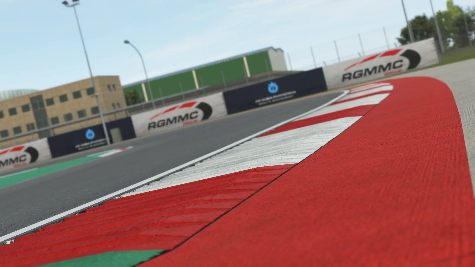 KartSim Adria simulation – ultra-close view of textured kerbing, showcasing high-resolution track surface for simulation software realism