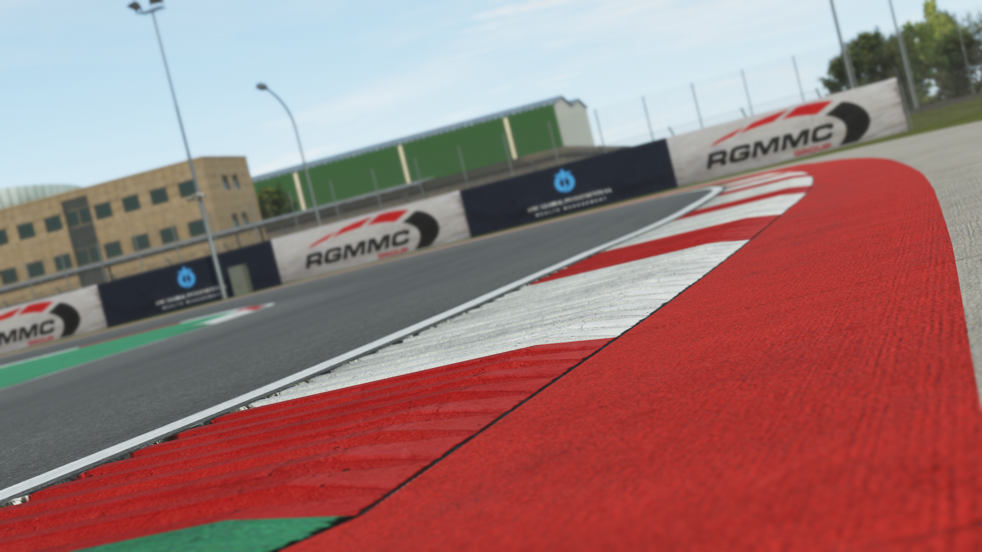 KartSim Adria simulation – ultra-close view of textured kerbing, showcasing high-resolution track surface for simulation software realism