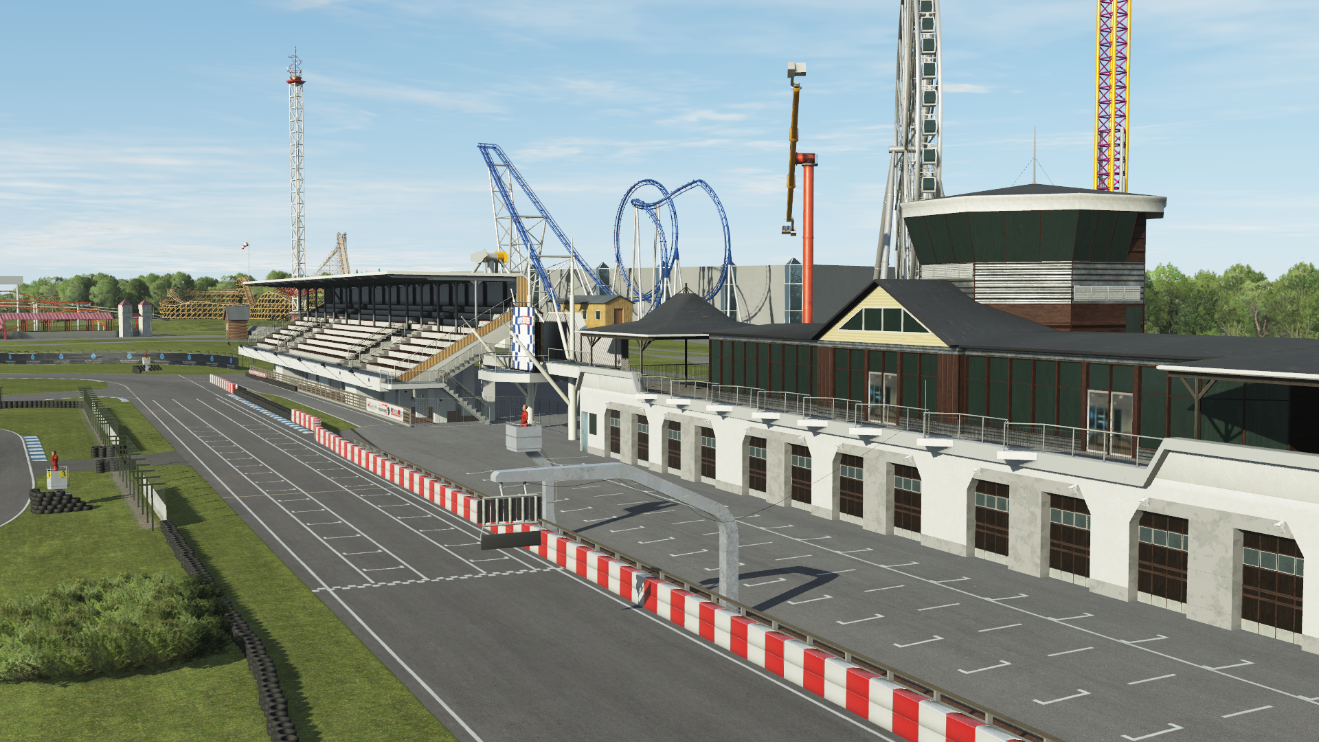 KartSim Alahärmä simulation – paddock area and grandstand integration for accurate driver preparation and track familiarisation