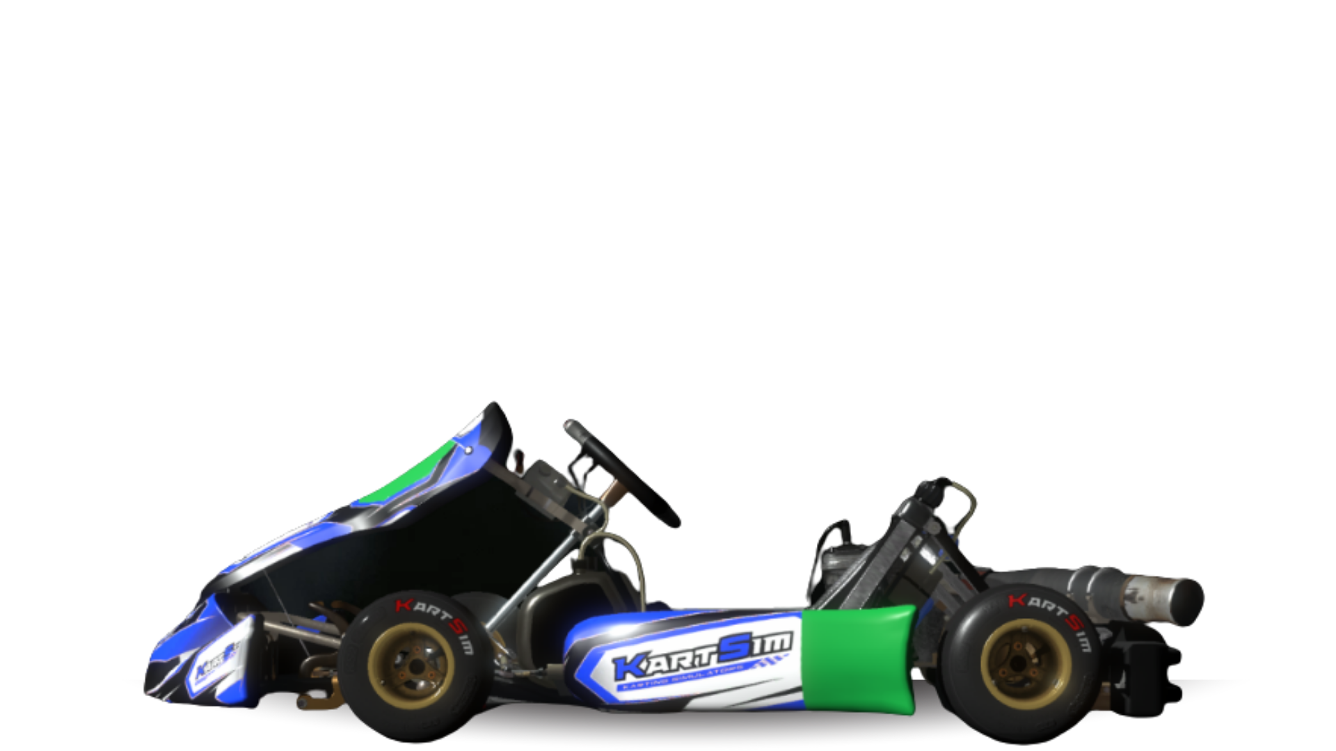 KartSim Junior X30 EU kart side profile – karting simulation model for X30 junior class driver preparation and simulator training