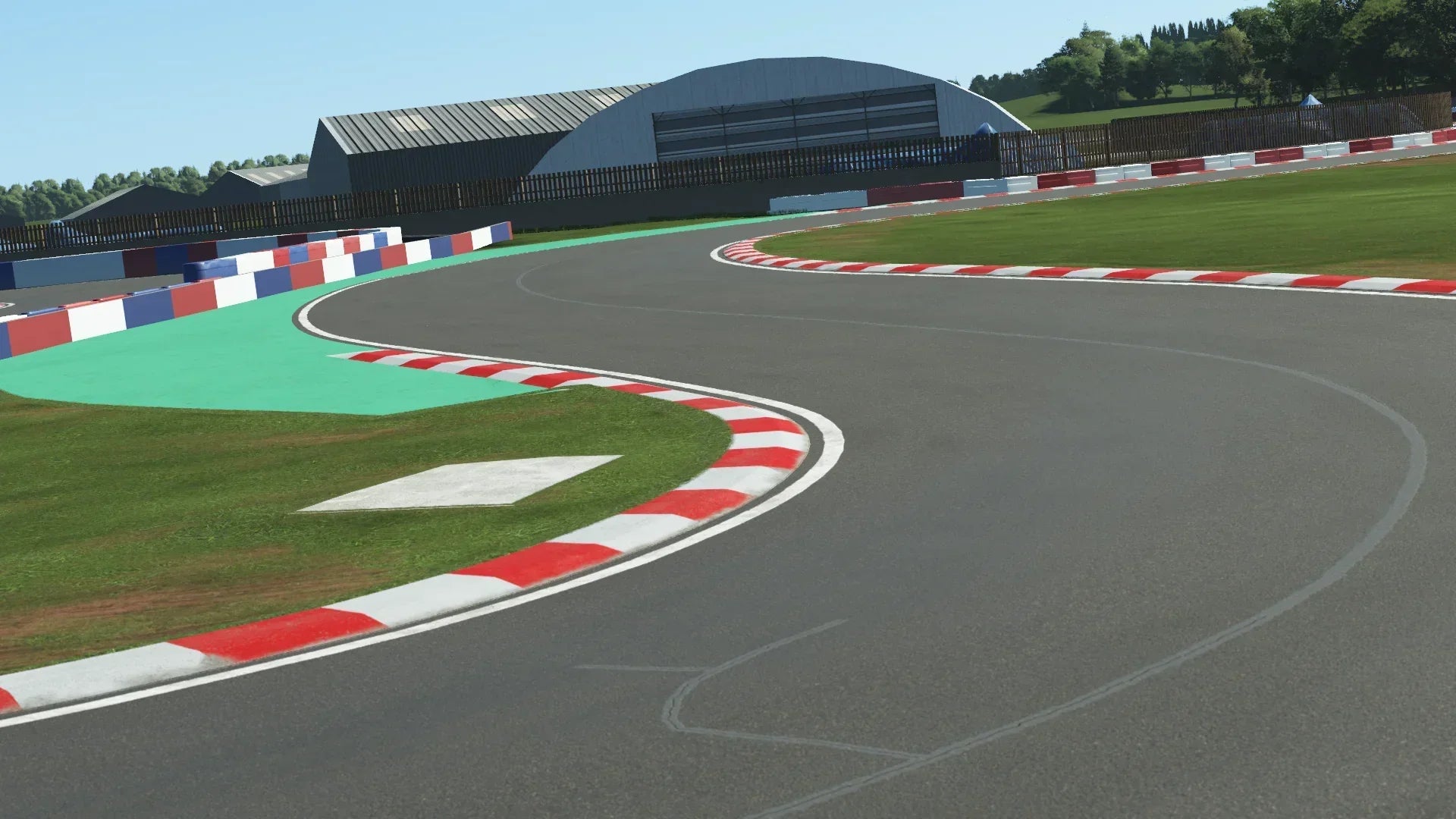 A close-up of the back section of the track, featuring a flowing sequence of bends. The smooth racing line and wide layout make this a prime spot for overtaking manoeuvres.