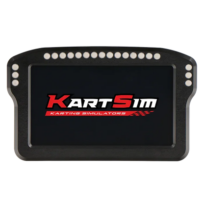 KartSim kart racing simulator display with illuminated LED indicators for professional kart driver training