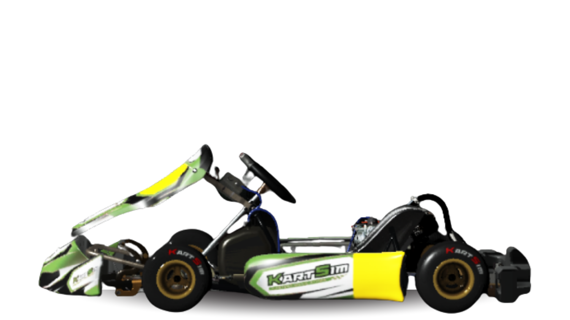 Briggs 206 Junior kart with 206cc 4-stroke engine, designed for junior drivers, featured on KartSim software for realistic virtual kart racing