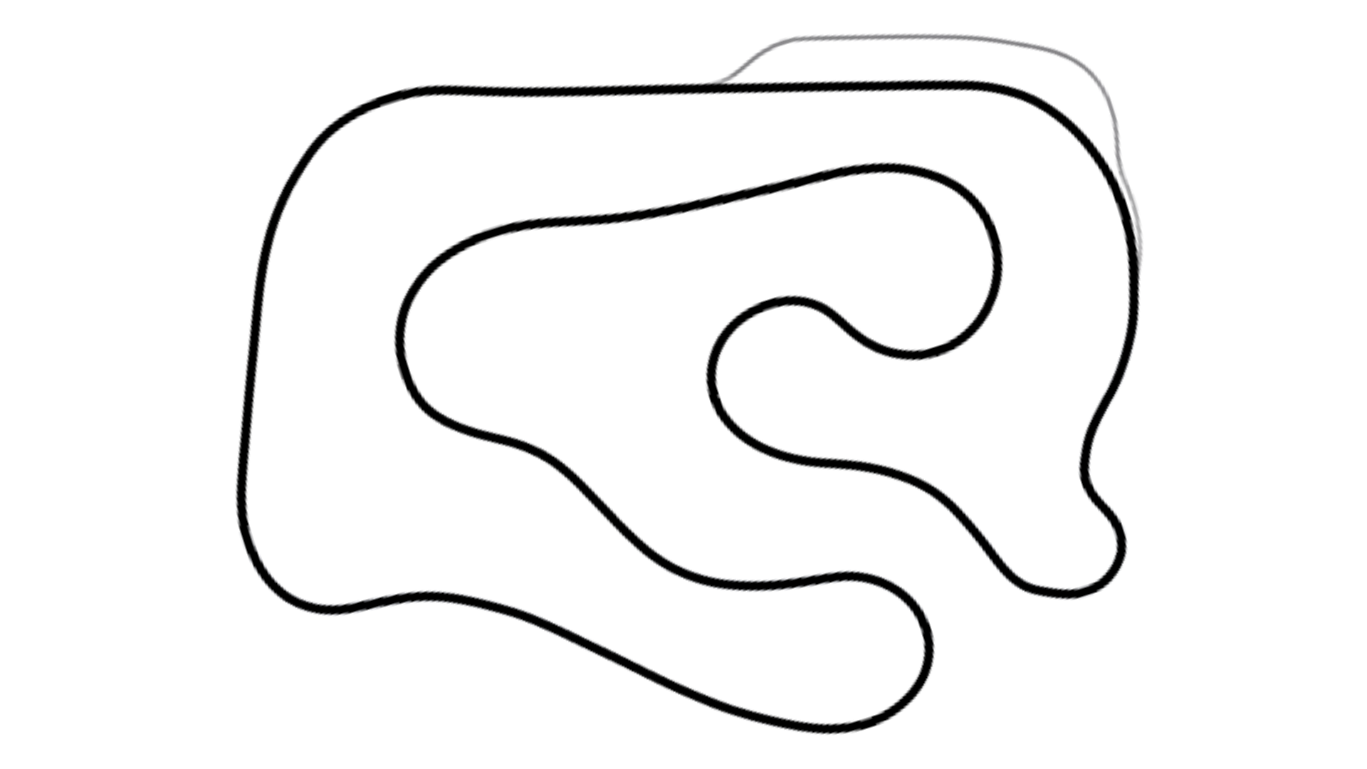 Hamilton L1 race track layout on white background for KartSim racing simulation software