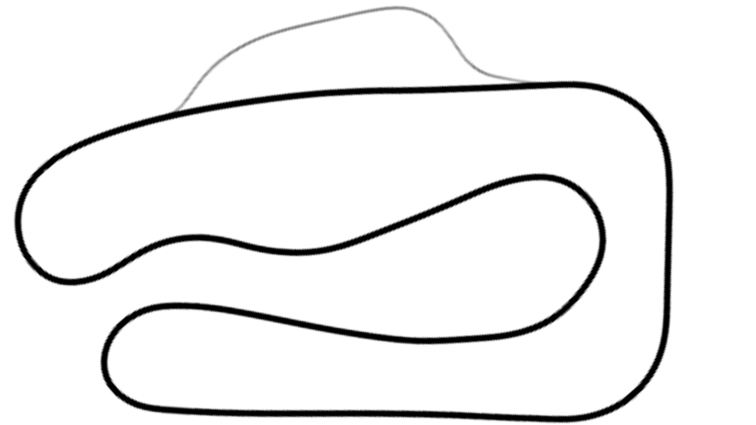 Track map of Hooton Park kart circuit from KartSim Pro UK software, with a mix of high-speed and technical turns.