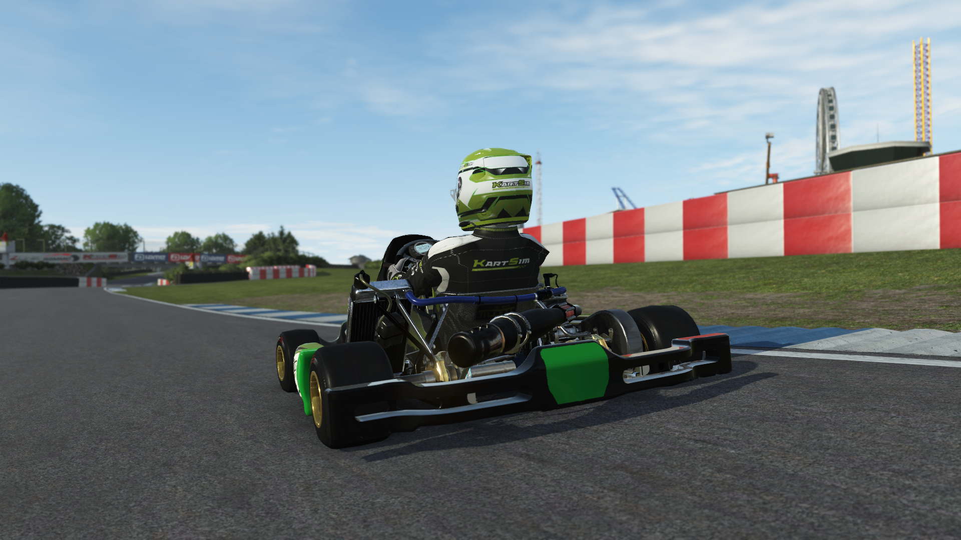 IAME Junior X30 EU 009 kart with 125cc 2-stroke engine, designed for junior drivers in Europe, featured on KartSim software for immersive virtual kart racing