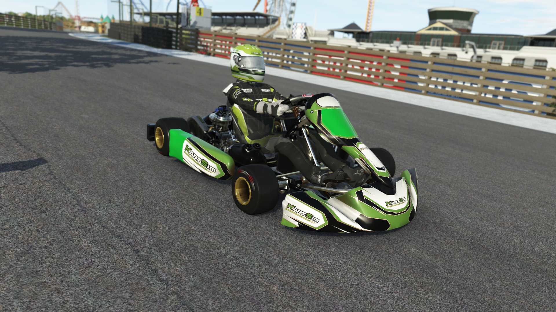 IAME Junior X30 EU 013 kart with 125cc 2-stroke engine, designed for junior drivers in Europe, featured on KartSim software for realistic virtual racing