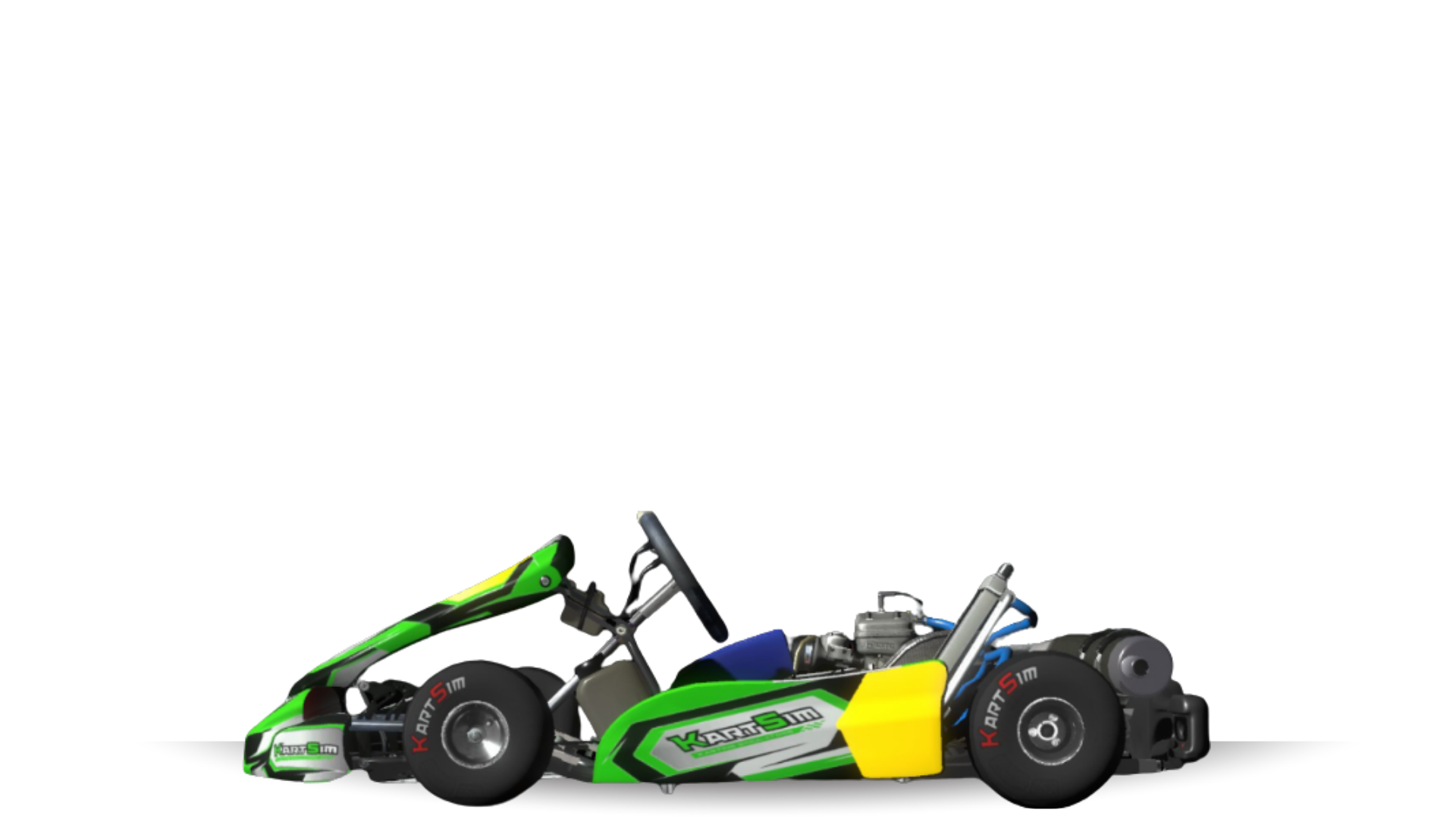 IAME Micro Swift Cadet US kart with 60cc 2-stroke engine, designed for cadet drivers, featured on KartSim software for virtual kart racing on realistic tracks