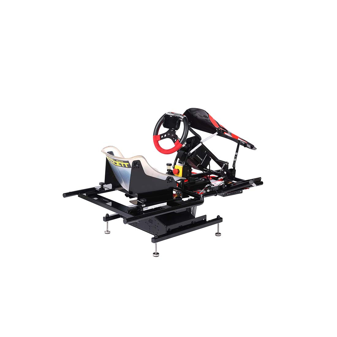 KartSim Cadet simulator with integrated digital display mount, real kart chassis and racing controls