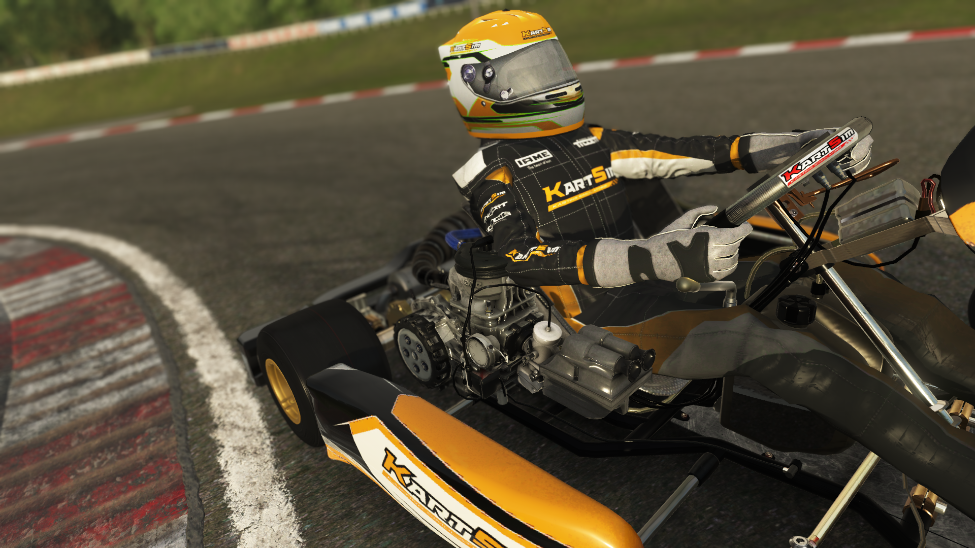 KZ EU 007 shifter kart with 125cc 6-speed gearbox engine, designed for European drivers, featured on KartSim software for realistic virtual kart racing