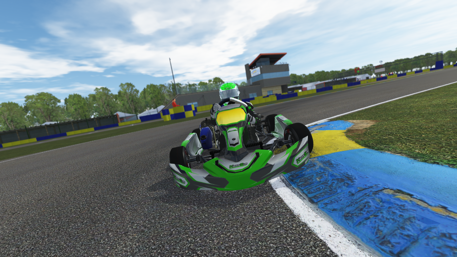 Mini 60 EU 006 kart with 60cc 2-stroke engine, designed for young drivers in Europe, featured on KartSim software for realistic virtual kart racing