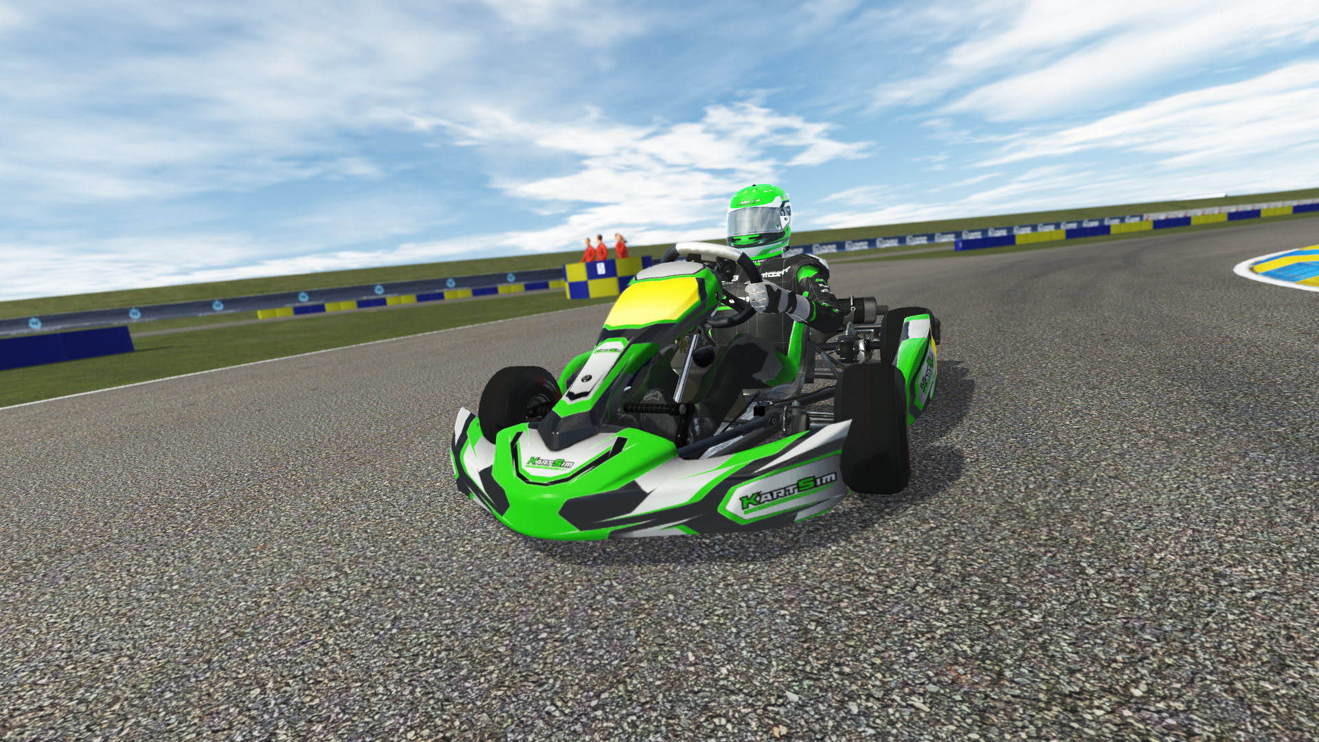 Mini 60 EU 009 kart with 60cc 2-stroke engine, designed for young drivers in Europe, featured on KartSim software for realistic virtual kart racing