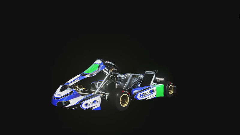 Detailed simulation of KartSim software featuring a realistic Junior X30 EU virtual kart on track with precise handling and dynamic racing physics