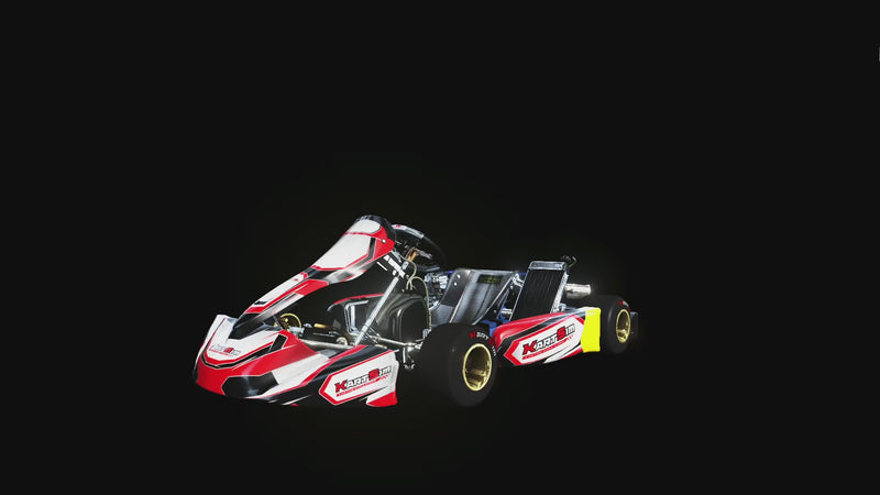 Dynamic video showing a KartSim software race simulator in action, featuring immersive driving and realistic kart physics