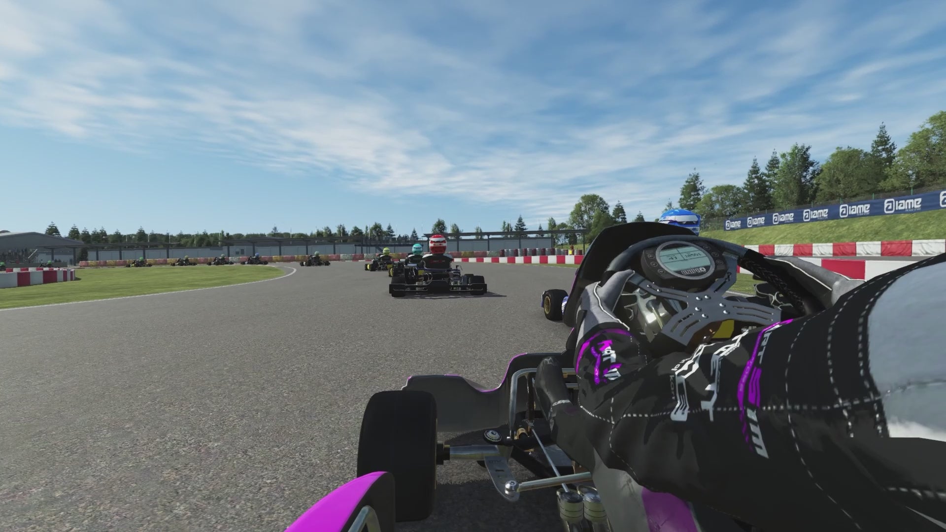 Load video: Looping video showcasing KartSim&#39;s EU Software in action, featuring realistic European kart tracks, high-fidelity graphics, and professional-grade simulation physics for driver training and esports.