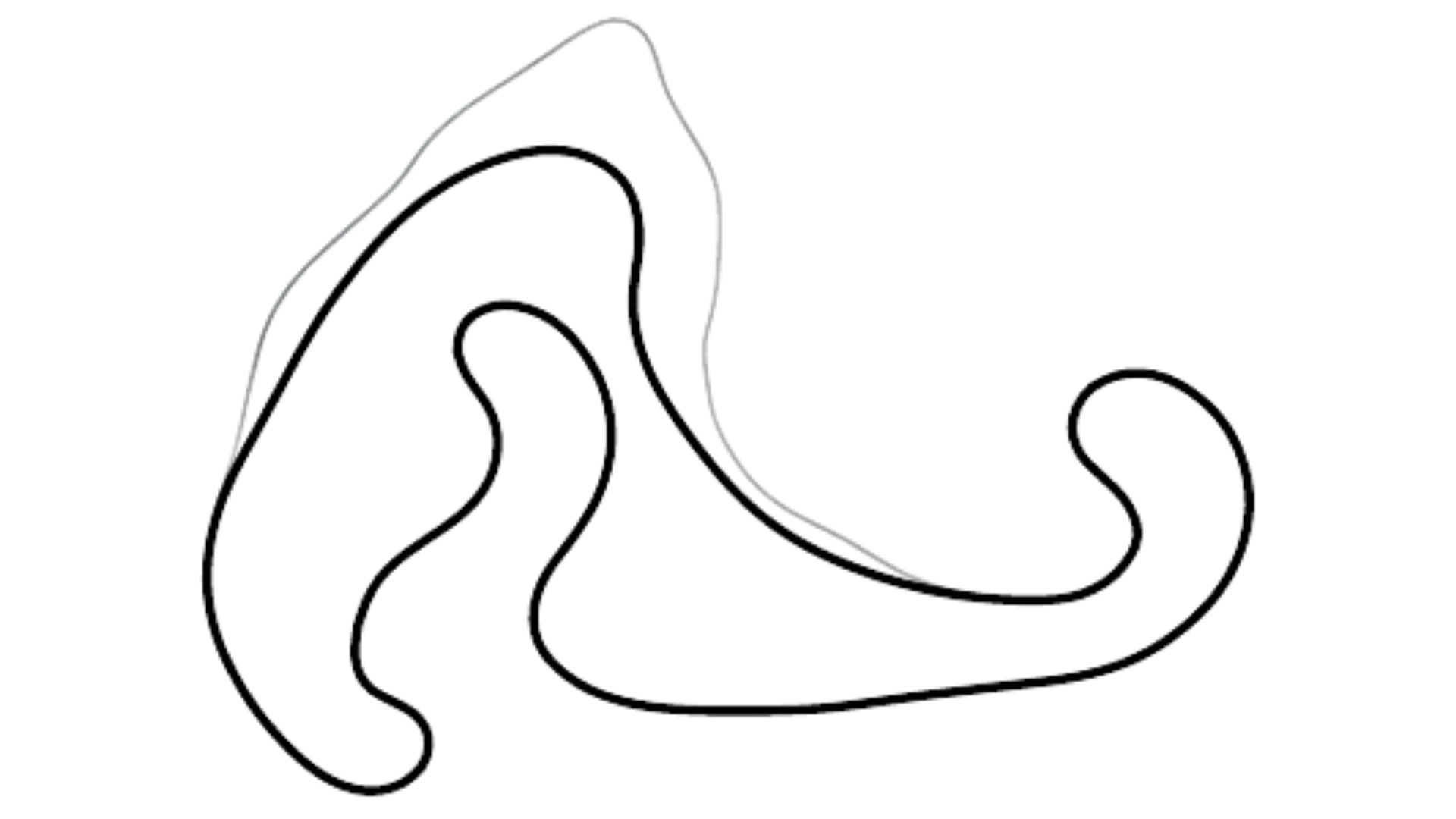 Track map of Red Lodge kart circuit layout from KartSim Pro UK software, showing detailed corners and configuration.