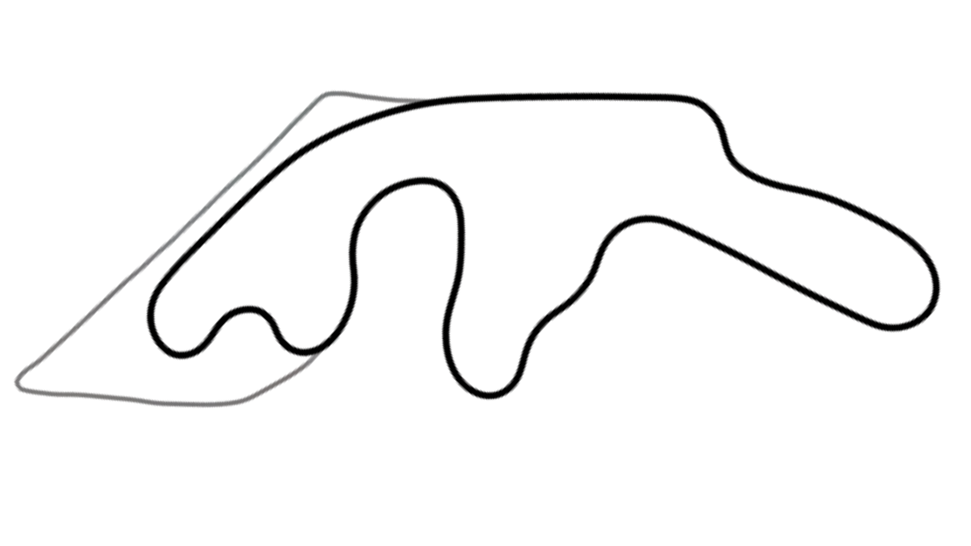 Aerial view of Road America kart racing track on KartSim software