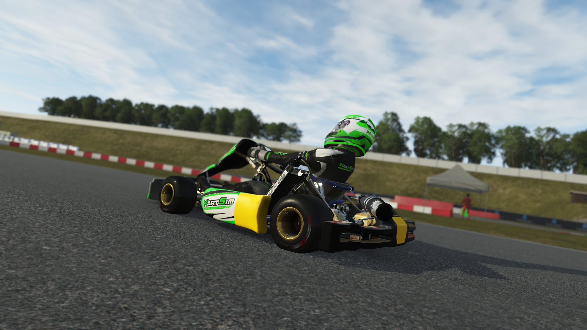 Senior X30 EU 004 kart with 125cc 2-stroke engine, designed for senior drivers in Europe, featured on KartSim software for immersive virtual kart racing