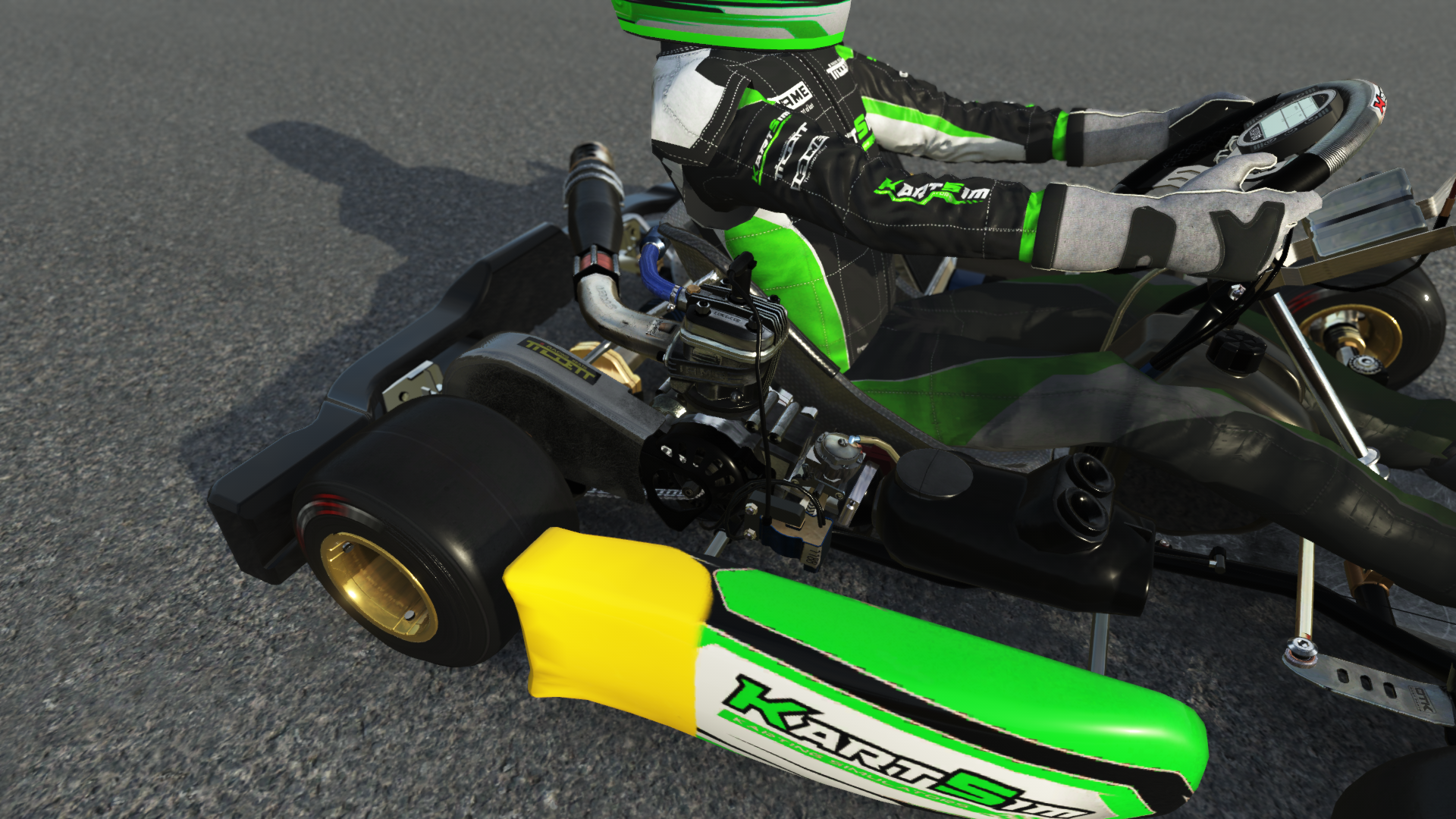 Senior X30 EU 006 kart with 125cc 2-stroke engine, designed for senior drivers in Europe, featured on KartSim software for realistic virtual kart racing