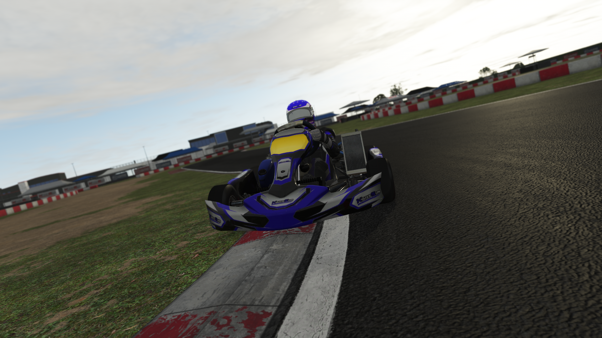 X30 Cadet EU 005 kart with 125cc 2-stroke engine, designed for cadet drivers in Europe, featured on KartSim software for realistic virtual kart racing